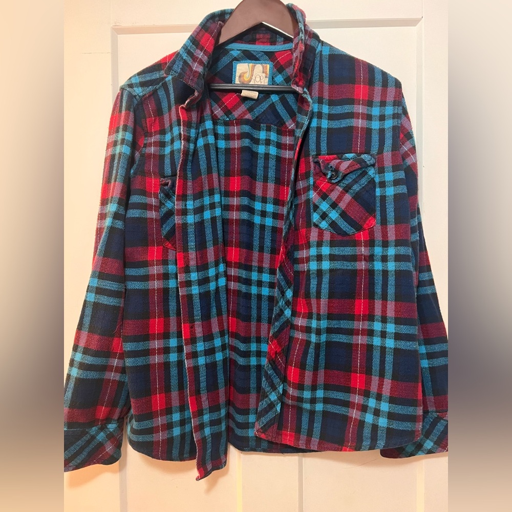 Vintage Soft 80’s OP Ocean Pacific Plaid Flannel Board Shirt Men XL L M